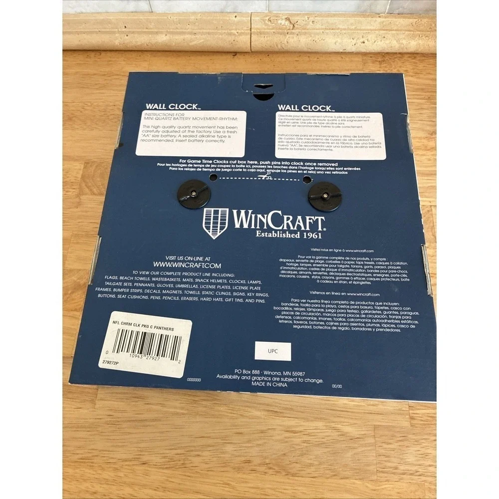 WinCraft Wall Clock OS Blue Carolina Panthers NFL Chrome Helmet Decor